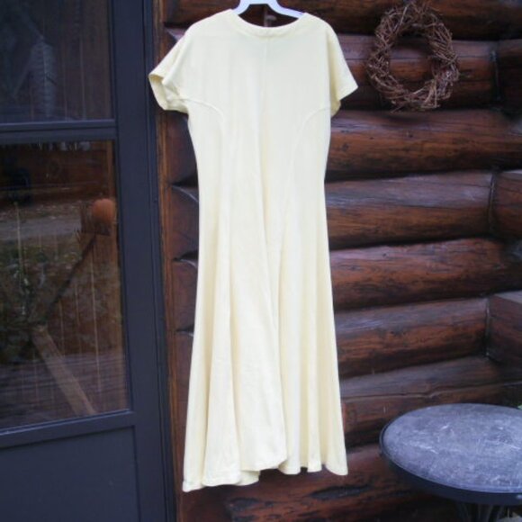 Vintage Short Sleeve Button Down Prairie Cotton Maxi Dress SZ M-L - Picture 2 of 2